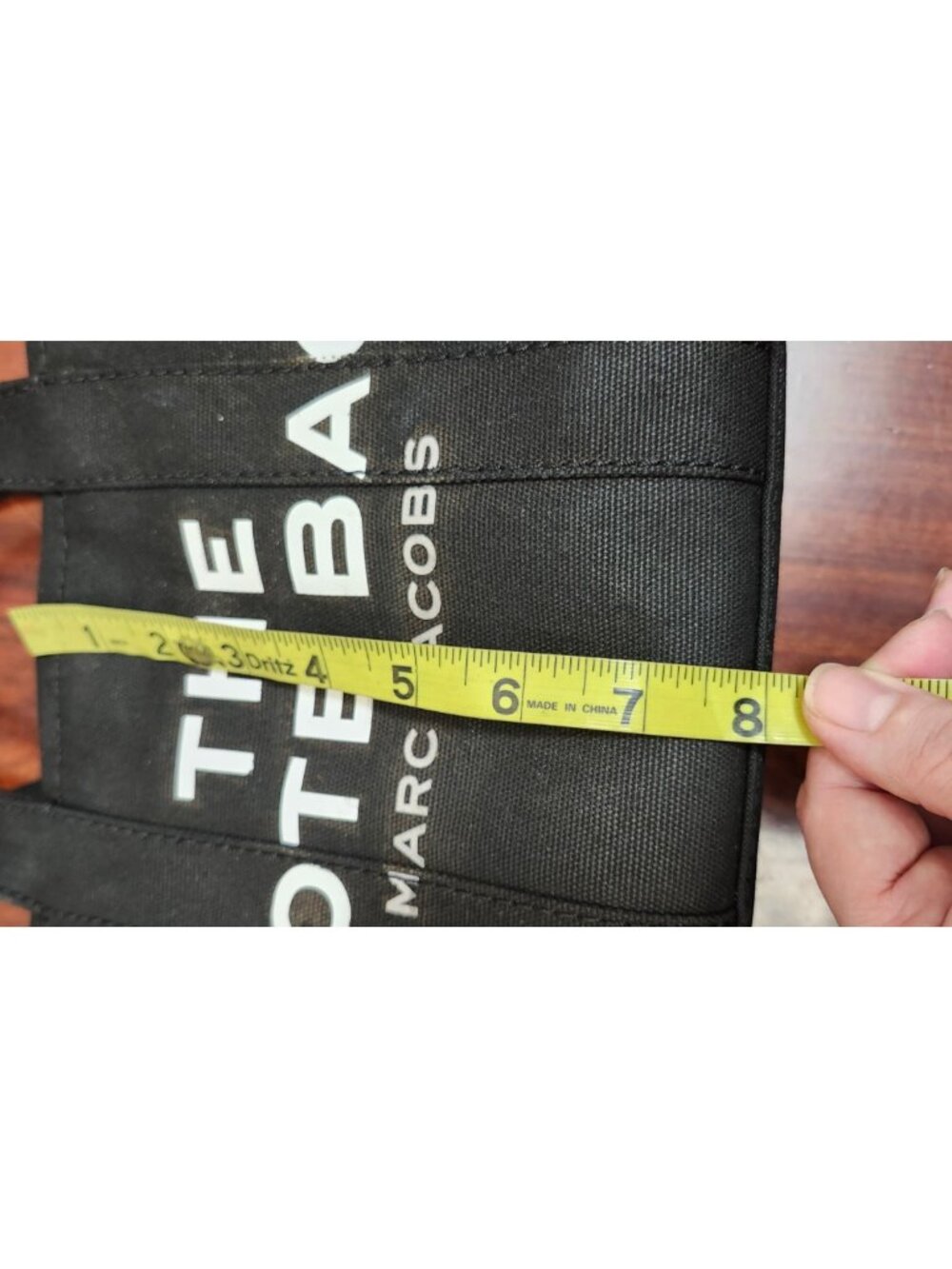 Marc Jacobs The Terry Mini Tote Bag Black Canvas Logo Handbag  100% Authentic - Picture 13 of 16